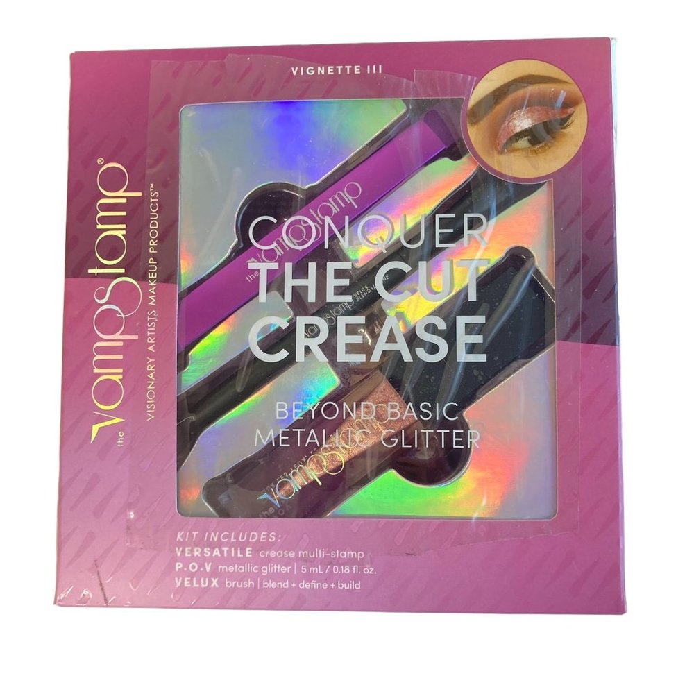 Vamp Stamp Vignette III Conquer The Cut Crease Beyond Basic Metallic Glitter